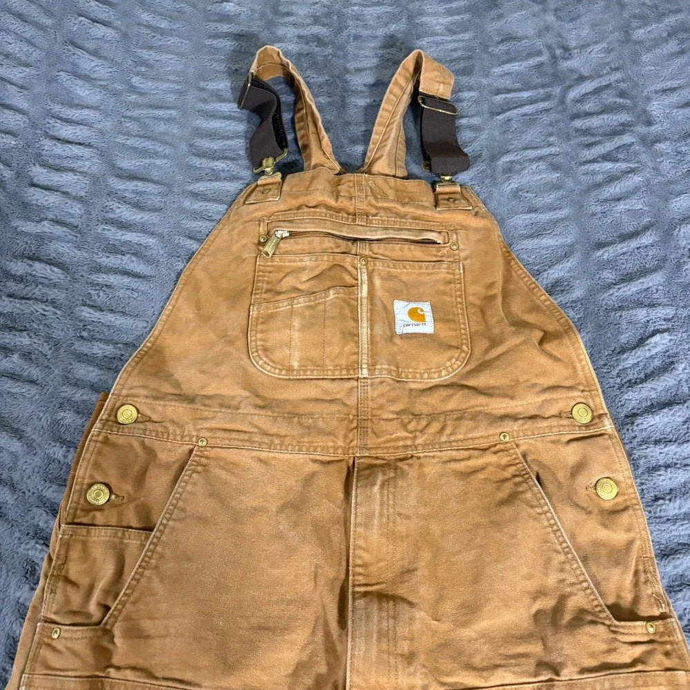 Carhartt R01-M Relaxed Fit Duck Bib Overalls Carhartt Brown 36x28 Mens Workwear